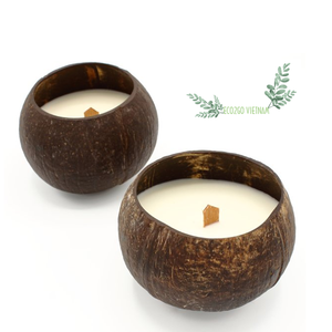 Bol à bougies en coquille de noix de coco, pour bougie avec Logo Laser gravé fabriqué à l'extérieur au Vietnam, eco 2go - Product Image 1