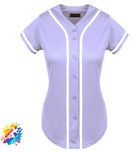 Maillot de baseball pour femmes, style hip-hop, boutons, designs sexy, en spandex/polyester, respirant et à séchage rapide - Product Image 4