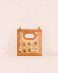 Tote Bag en cuir pour femmes, sac à bandoulière en rotin, sac fait main, collection 2020 - Product Image 4