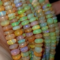 Opale d'Éthiopie Welo Naturelle Multicolore Qualité Exceptionnelle Perles Lisses Forme Rondelle Simple Certifiées Bijoux Prix de Gros Par Pièce