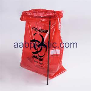Sac de déchets médicaux de sac rouge de biohazard et sac de polyéthylène de déchets médicaux - Product Image 1