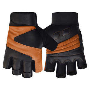 Geo Brother Co New High Quality Leather Weightlifting Gloves Non-Slip Adjustable Wrist <b>Strap</b> for Unisex at Wholesale - Product Image 2