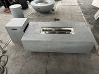 Table de foyer d'extérieur en propane, couvercle rectangulaire en acier inoxydable, expédition gratuite en chine