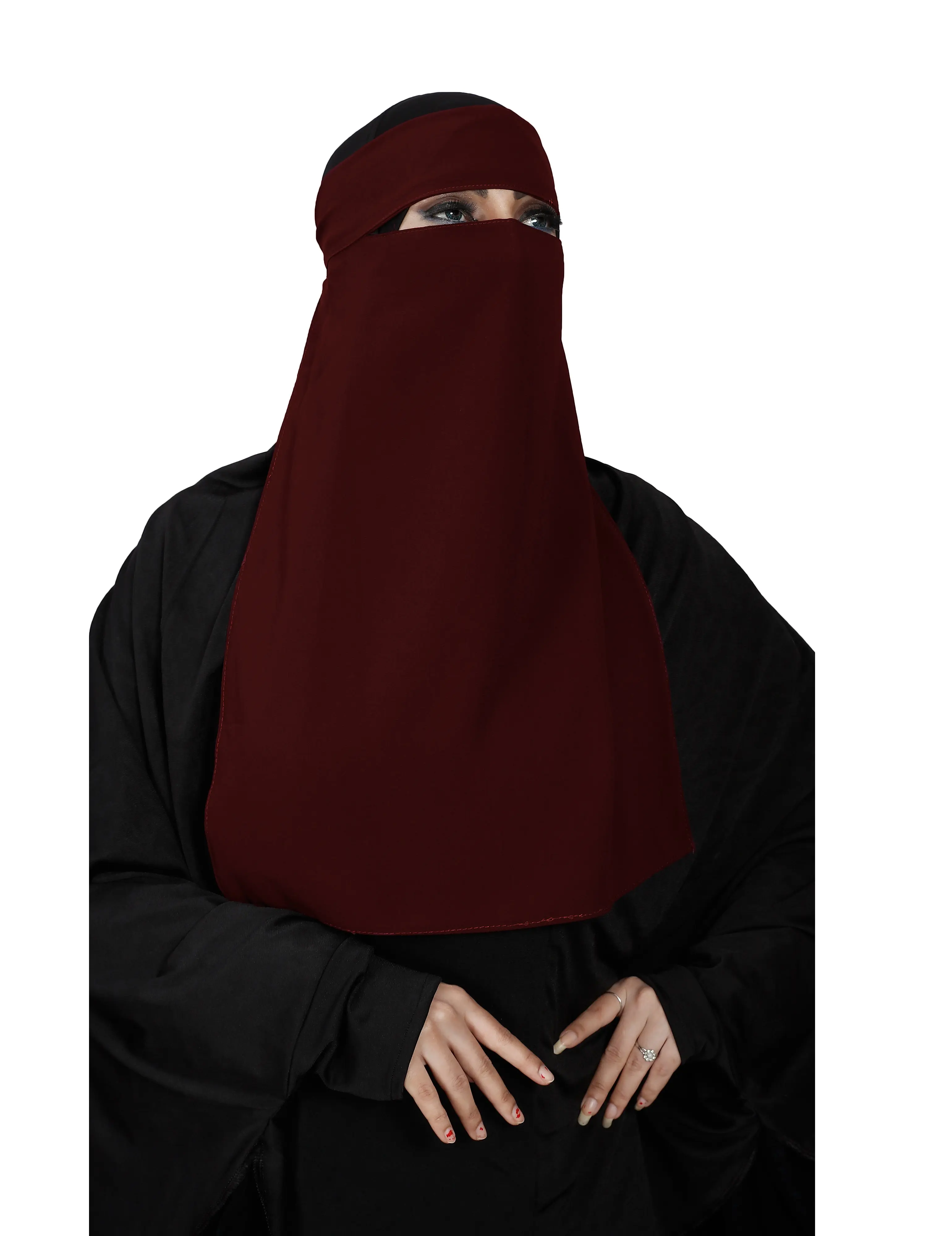 Bolla Georgette Usura Quotidiana Pianura Singolo Strato Niqab Velo