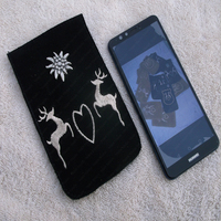 Housse en cuir mobile Smartphone Case feutre marron avec Monaco di Bavaria logo housse en cuir mobile TT-1946