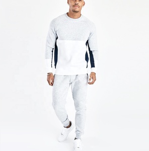 Vêtements de sport personnalisés mention mi-épissé col rond Jogging impression décontracté hommes survêtements survêtements durables - Product Image 1