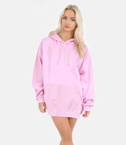 Femmes 100% coton surdimensionné pull à capuche décontracté ample doublé manches longues chaud tricoté hiver haute qualité plaine teint - Product Image 2