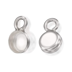 Colgante de plata de ley 925 con forma redonda, accesorio de joyería de ajuste en blanco con bisel de 5 MM - Product Image 2