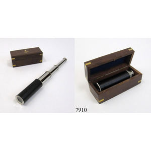 Proveedor de telescopios náuticos antiguos de cuero montados con caja de madera Telescopios náuticos de alta calidad estándar para la venta - Product Image 1
