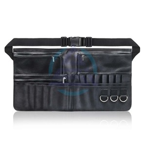 Bolsa de cintura para brochas de maquillaje profesional, neceser portátil con múltiples bolsillos y correa de cinturón, color negro - Product Image 1