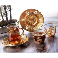 Ensemble de tasses à thé et à café en argent turc, soucoupe à bulles, verre à thé au lait, tasses à chai, fabrication artisanale, métallique, luxe, fabriqué en Turquie, pour cadeau