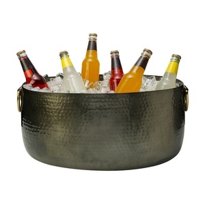 Cubo de hielo grande chapado en oro para bebidas, cubo de Metal de acero inoxidable, Enfriador de cerveza, accesorios de Bar a la moda - Product Image 3
