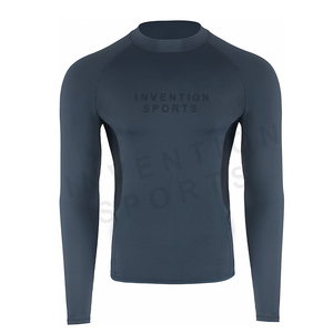 Camisetas de compresión de ajuste Atlético ligeras de color sólido de secado rápido de manga completa para hombre de la mejor calidad a la mejor venta - Product Image 4