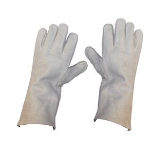 Guantes de trabajo de cuero de vaca de grado AB personalizados de alta calidad Diseño de seguridad en la espalda de una pieza para protección de manos y brazos - Product Image 4