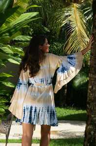 Collection d'été Tie dye Short Frill Wrap Bohemian Trendy Cool Boho Short Beach Wear Outfit For Beautiful Ladies - Product Image 2