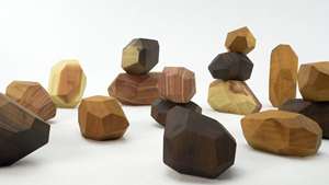 Blocchi di giocattoli da gioco impilabili con pietre colorate in legno - Product Image 4