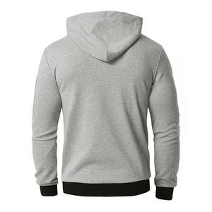 Sweat à capuche pour homme 100% coton avec logo personnalisé col montant et motif solide pour l'hiver vente en gros - Product Image 2