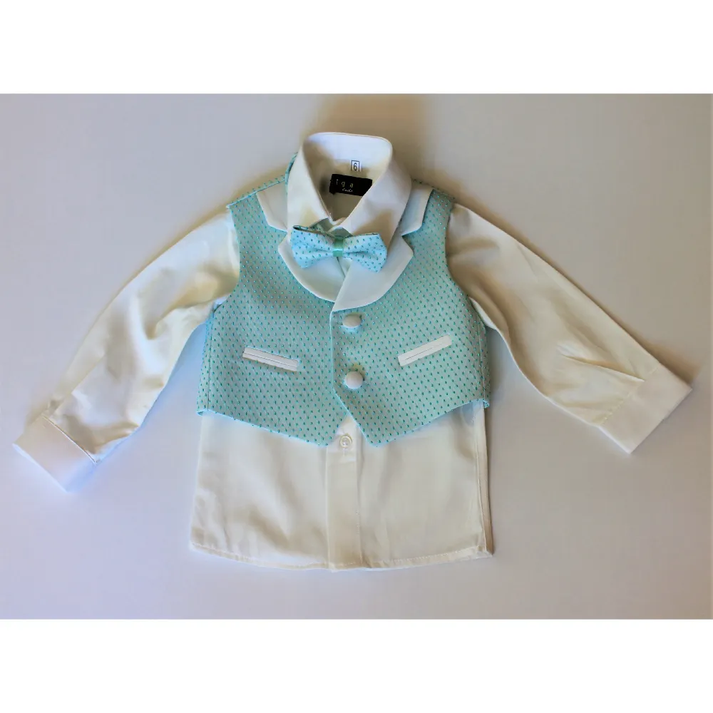 Trajes de chaleco para bebé, con Polkadot, camiseta + pantalón + corbata, conjunto de traje para bebé, 4 Uds.