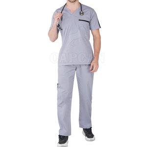 High Quality Best Selling Men <b>Scrub</b> Uniforms Knitted 100% Cotton <b>Scrub</b> <b>Sets</b> for Hospital Use Custom Logo Online Sale - Product Image 6
