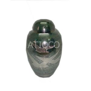 Urne funéraire de crémation en métal en aluminium massif Pot argenté en métal imprimé d'oiseau Pot en fer de conception moderne Pot en métal élégant Meilleure vente - Product Image 2