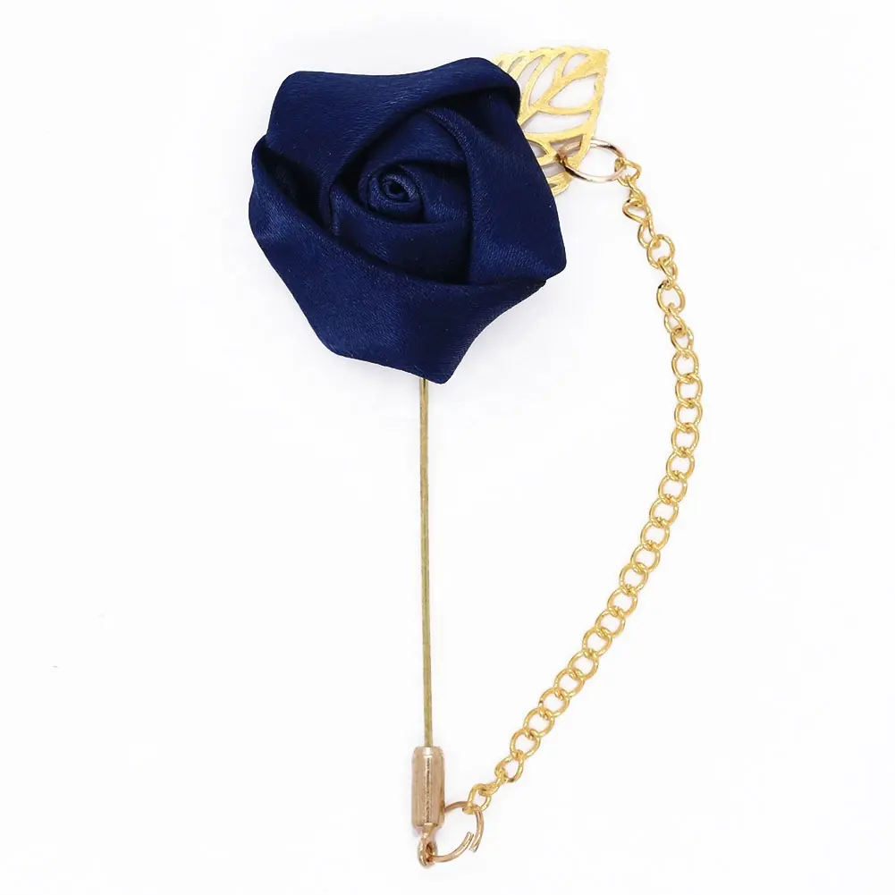 Lapel Pins Mens Brooch Silk Flower Pin Hot Sale Promotional Flower in Various Color Wedding Decoration Metal Zinc Alloy Love LX