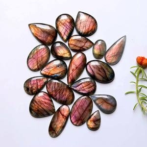 Pendientes de Labradorita con Baño de Oro, Cabujones de Turquesa Tibetana, Colgante de Turmalina Negra, Cabujón de Vidrio, Cabujón Rojo, Cabujón Cereza - Product Image 3