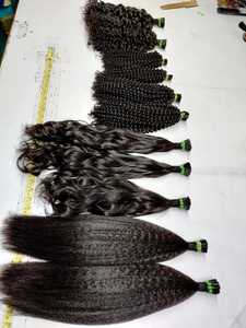 Meilleure machine d'extensions de cheveux Remy vierges indiennes 100% Double trame résistante à la chute Multi-Texture naturelle ondulée bouclée Kinky I Tips - Product Image 3