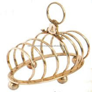 Étagère à pain grillé à cinq niveaux en acier inoxydable plaqué or, non pliable, moderne, durable et éco-responsable pour le rangement de cuisine - Product Image 6