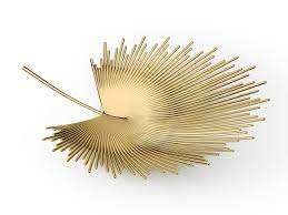 Hoja decorativa de metal en relieve de aluminio chapado en oro moderno Cuenco plano Hoja de metal de aluminio Decoración de hoja de metal dorado - Product Image 3