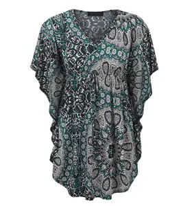 WomenのPrint Caftan Lounge Tunic Top Party Dress Clothing Lime Luxury Club Sequin