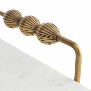 Bandeja decorativa de mármol blanco rectangular más nueva con asas de latón Fabricante y exportador de Bandejas para servir - Product Image 3