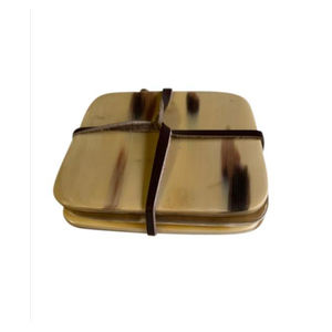 Usine Directe Sous-verres Corne À La Main Ustensiles De Table Corne Sous-verres Ensemble Vente Chaude Corne Sous-verres Par Axiom Accents Maison - Product Image 1