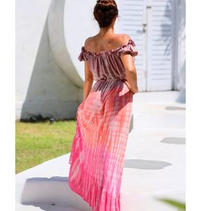 เดรสฤดูร้อนสไตล์โบฮีเมียนผ้าเรยอนย้อมสีแบบไท-ได ระบายอากาศได้ดี สำหรับผู้หญิงไซส์พลัส รุ่นใหม่ล่าสุด - Product Image 2