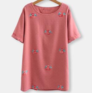 Tshirt pour femmes brodé partout Type de tissu tricoté Prix abordables pour un usage quotidien Ultra-Soft Fleece Ladies tops - Product Image 5