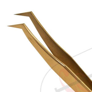 Pinza de 75 grados de volumen tipo L, oro rosa, Etiqueta Privada, acero inoxidable, alta calidad, extensión de pestañas, pinza de volumen - Product Image 3
