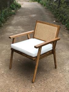 High Quality European Style Dining Chair Designer Chair Wholesale Solid Wood Frame Rattan Back Chair - Product Image 5