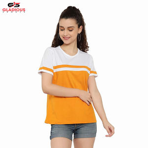 OEM-camisetas de Color de la mejor calidad para mujer, camisetas de cuello redondo de manga corta con cuello redondo, disponibles en todas las tallas, colores - Product Image 3