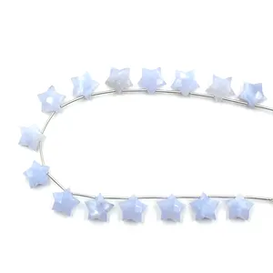 Blue Lace Agate 10 To 11 MM Faceted Star Shape 15 Beads Strand