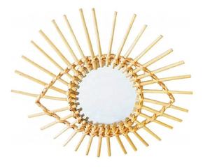 Espejo de maquillaje de ratán de algas marinas llamativo y útil Espejo de tocador de decoración de pared efectivo - Product Image 5