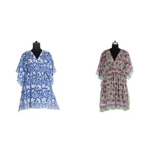 2025 Spring Summer New <b>Style</b> Middle East Fashion Lady Islamic Short Caftan <b>Dress</b> Hand Block Printed <b>Dress</b> Affordable Traditional - Product Image 1