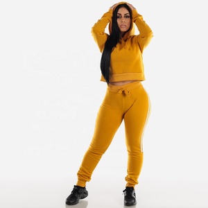 PIHA SPORTS Survêtement 2 pièces personnalisé pour femme, en molleton de coton, avec pantalon à cordon de serrage et longueur cheville, idéal pour l'hiver - Product Image 2