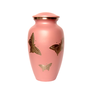 Set Of 2 Different Size Urns Finest Quality Aluminium Pink Color Human <b>Ashes</b> Cremation Urns At Affordable Price - Product Image 5