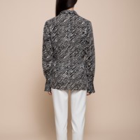 Chemise pour femme de qualité italienne supérieure en georgette à imprimé animal, élégante, à manches longues avec boutons recouverts, idéale pour les soirées.