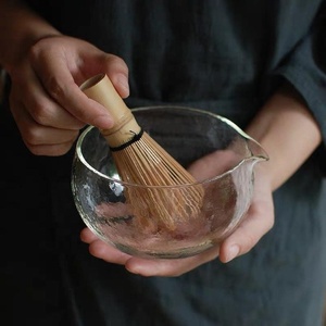 Bol à matcha <span class=keywords><strong>Benuo</strong></span> Unique Matcha Chawan en verre texturé résistant à la chaleur avec bec verseur - Product Image 6