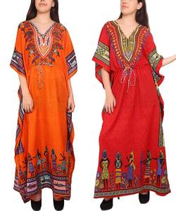 Caftan en polyester pour femmes Caftan Long Beach Wear Maxi Gown Loose Viscose Nightwear Dress pour adultes - Product Image 3