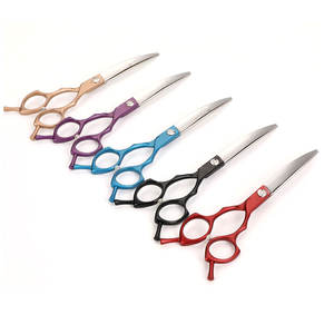 2024 vente chaude professionnel ciseaux de toilettage pour chiens de compagnie en gros de haute qualité incurvé ciseaux de toilettage pour animaux de compagnie - Product Image 1