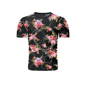 เสื้อยืดคอกลมคุณภาพสูง 100% ผ้าฝ้าย พิมพ์ลายดอกไม้ด้วยเทคนิคซิลค์สกรีน เป็นมิตรต่อสิ่งแวดล้อม แขนสั้น ผ้าถัก สำหรับส่งออก - Product Image 4