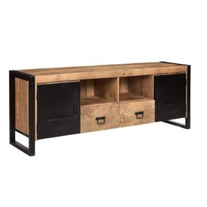 Solid Wood Iron <b>Kitchen</b> & Living Room Cabinets with Metal Craft Legs Kids' Storage Holders & Wardrobes for Home Decor - Product Image 5