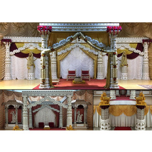 Decoración Creativa para Mandap de Boda Hindú, Decoración Grande para Mandap de Boda del Sur de la India, Inspiración para Decoración de Mandap de Boda India en EE. UU. - Product Image 1
