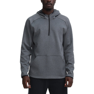 Sweat-shirt à capuche mi-zippé pour homme, coupe ample, nouvelle tendance, style décontracté, streetwear, sport - Product Image 1
